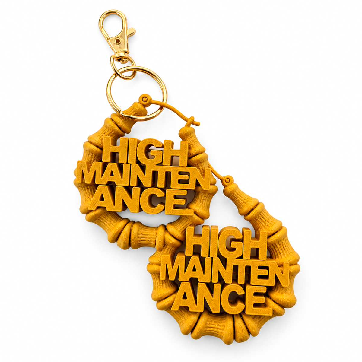 High Maintenance Bamboo Earrings Keychain