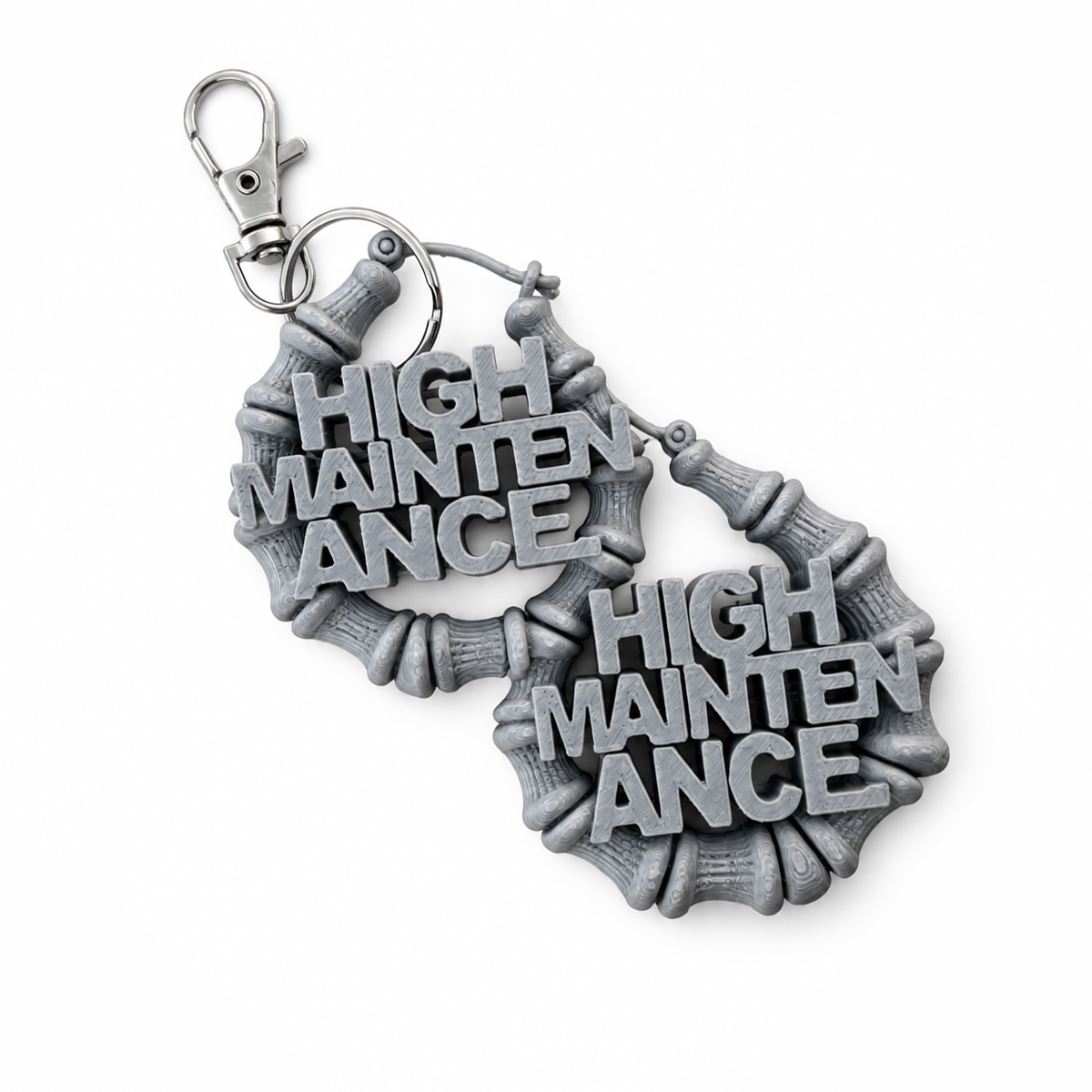 High Maintenance Bamboo Earrings Keychain
