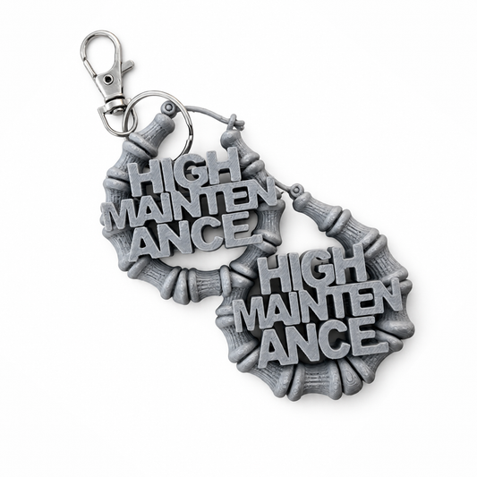 High Maintenance Bamboo Earrings Keychain